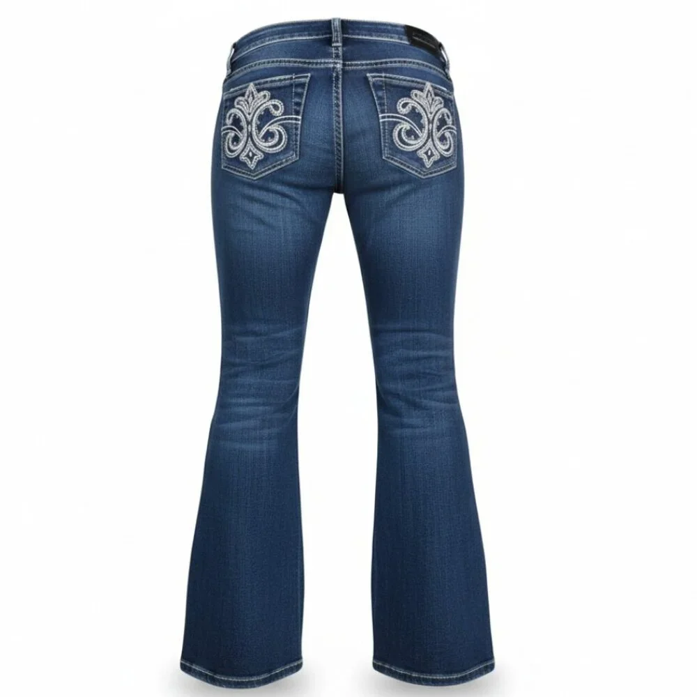 Tru Luxe Embellished Boot Cut Jeans, Size 29 (US 8)